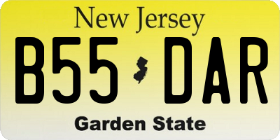 NJ license plate B55DAR