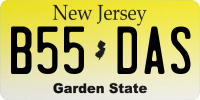 NJ license plate B55DAS