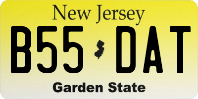 NJ license plate B55DAT