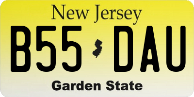 NJ license plate B55DAU