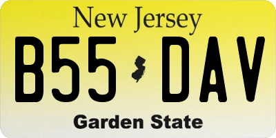 NJ license plate B55DAV