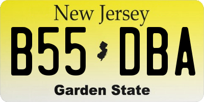 NJ license plate B55DBA