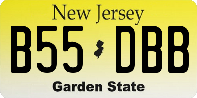 NJ license plate B55DBB