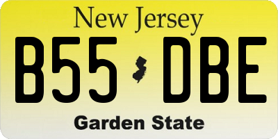 NJ license plate B55DBE