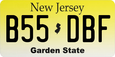 NJ license plate B55DBF