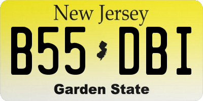 NJ license plate B55DBI
