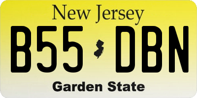 NJ license plate B55DBN