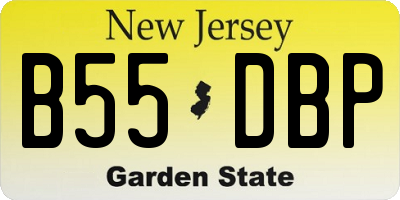 NJ license plate B55DBP