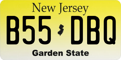 NJ license plate B55DBQ