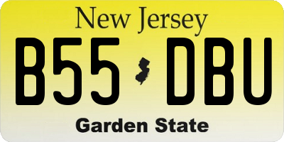 NJ license plate B55DBU