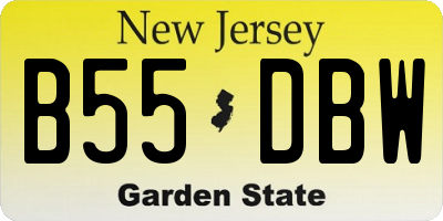NJ license plate B55DBW