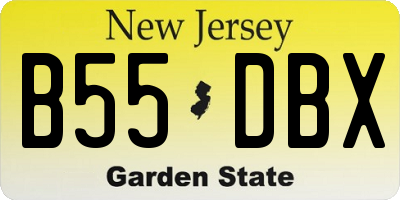 NJ license plate B55DBX