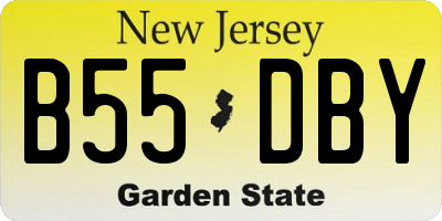 NJ license plate B55DBY