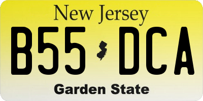 NJ license plate B55DCA