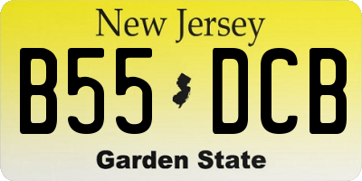 NJ license plate B55DCB