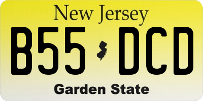 NJ license plate B55DCD