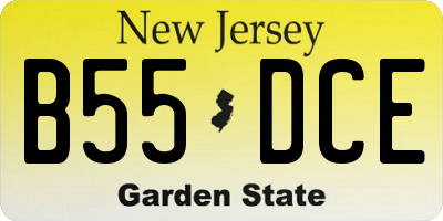 NJ license plate B55DCE