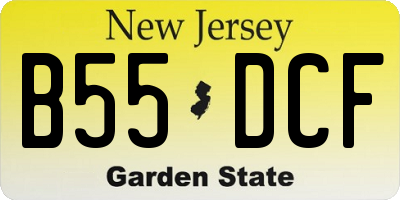 NJ license plate B55DCF
