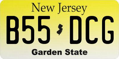 NJ license plate B55DCG