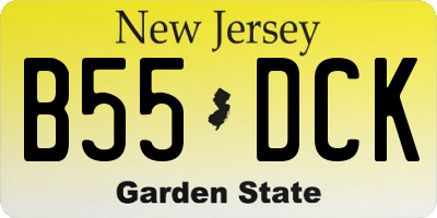 NJ license plate B55DCK