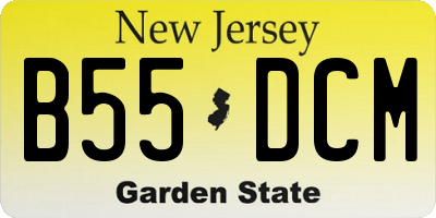 NJ license plate B55DCM