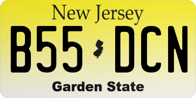NJ license plate B55DCN