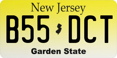 NJ license plate B55DCT