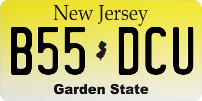 NJ license plate B55DCU
