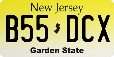 NJ license plate B55DCX