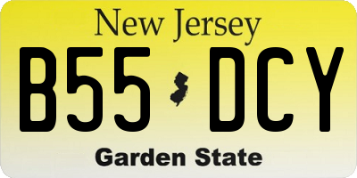 NJ license plate B55DCY