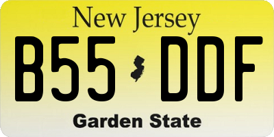 NJ license plate B55DDF
