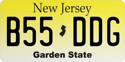 NJ license plate B55DDG