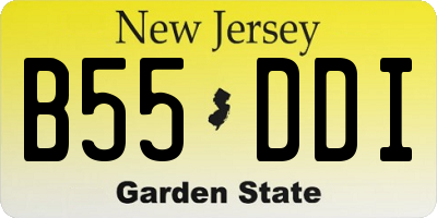 NJ license plate B55DDI