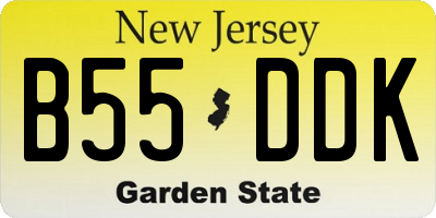 NJ license plate B55DDK