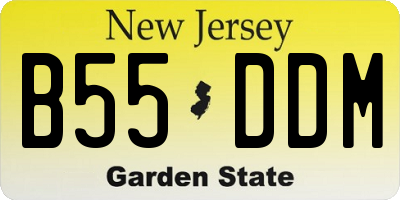 NJ license plate B55DDM