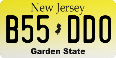 NJ license plate B55DDO