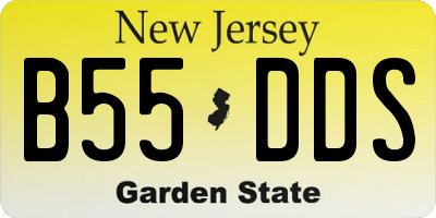 NJ license plate B55DDS