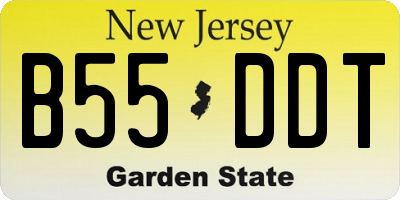 NJ license plate B55DDT