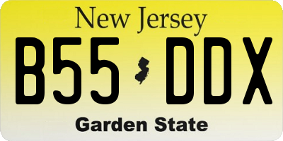NJ license plate B55DDX