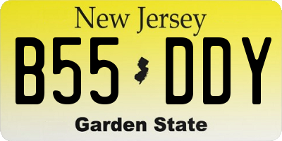 NJ license plate B55DDY