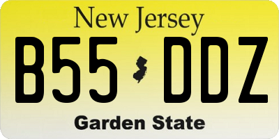 NJ license plate B55DDZ