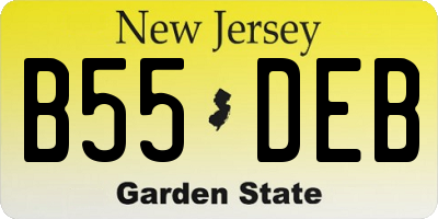 NJ license plate B55DEB