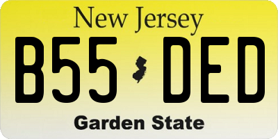 NJ license plate B55DED
