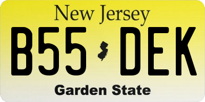 NJ license plate B55DEK