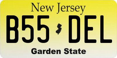 NJ license plate B55DEL