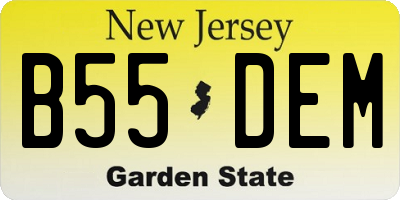 NJ license plate B55DEM