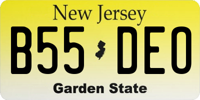 NJ license plate B55DEO