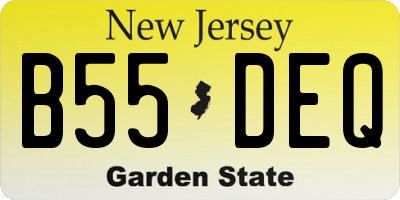 NJ license plate B55DEQ