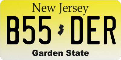 NJ license plate B55DER