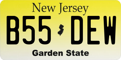 NJ license plate B55DEW